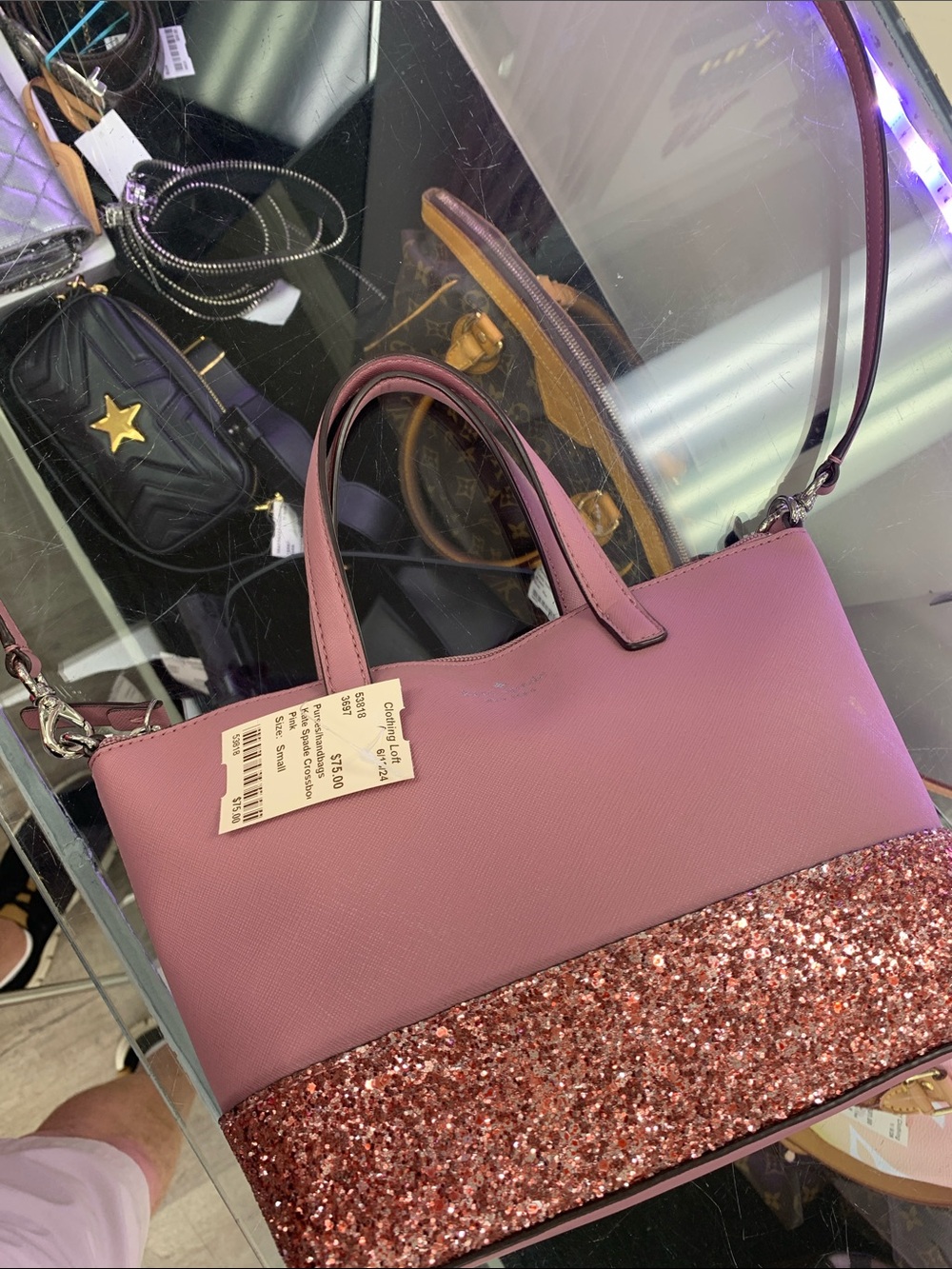 kate spade Rose Pink Glitter-Bottom Tote
11 by 8 - Picture 6 of 8